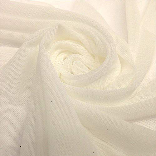 Power Mesh Fabric | 4-Way Stretch | Dancewear, Sportswear Fabric | 60" Wide | Lightweight, Sheer | 90% Nylon, 10% Spandex | for Sewing (5 Yards, Ivory) - color: Ivory, size: 5 Yards
