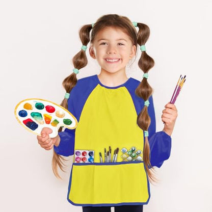 Kopokita Kids Art Smock, Toddlers Painting Apron Children Artist Smock - color: Yellow