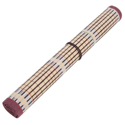 Paint Brush Roll, Bamboo Paint Brush Bag, 4 Sided Edging Paintbrush Storage Bag, 11.8x14in Art Paints Brushes Roll Up Case with 9Pcs Cloth Pockets for Paintbrushes Storage