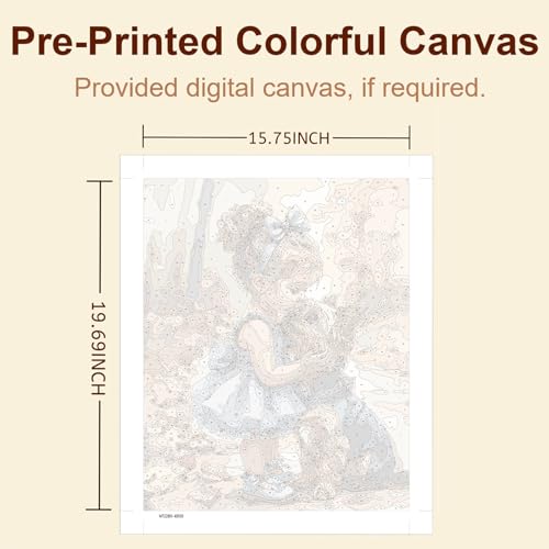 Gemozaic Girl and Dog Paint by Numbers Kit for Adults, 16x20 in, Unframed - color: MT22801