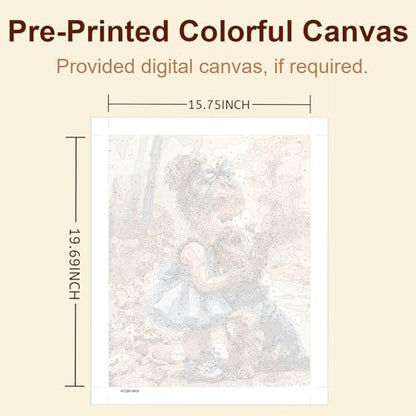 Gemozaic Girl and Dog Paint by Numbers Kit for Adults, 16x20 in, Unframed - color: MT22801