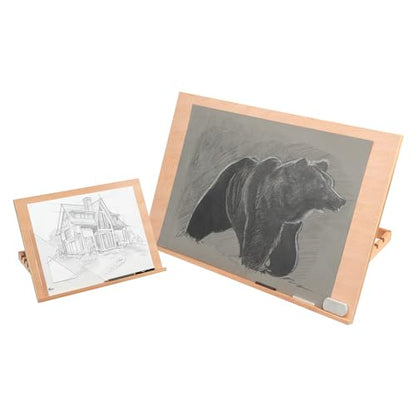 SoHo Urban Artist 12x16 Adjustable Portable Drawing Board Stand Easel, 5 Positions, Natural Beechwood Finish - size: 12x16"