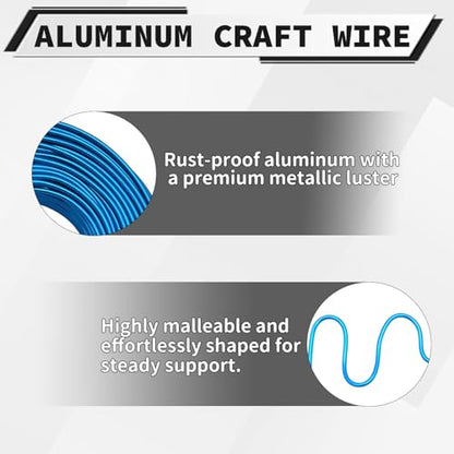 12 Gauge Aluminum Craft Wire, 100 Feet 2mm Bendable Metal Wire for Jewelry Making, Sculpting and Floral Design, Soft Armature Wire for DIY Crafts (Aqua Blue) - size: 12 Gauge(2mm), style: Aqua Blue