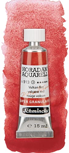 Schmincke - HORADAM® AQUARELL, Super Granulation, 14 913 006 Volcano Red, 15 ml tube, very strong granulating colors, finest, super granulating watercolors | 15 ml - color: 913 volcano red, size: 0.51 Fl Oz (Pack of 1)