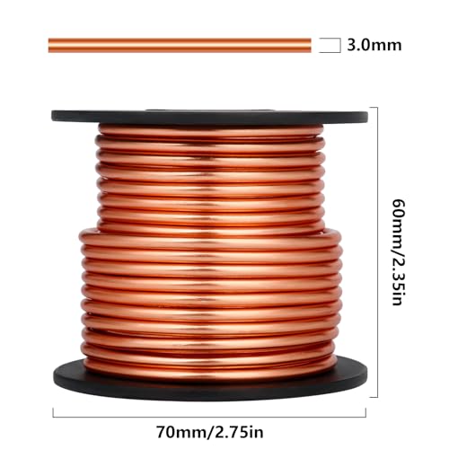 32.8FT 8 Gauge Bendable Copper Aluminum Craft Wire for Jewelry Making Craft | 3mm Thick Soft Metal Sculpting Aluminum Armature Wire Roll Bulk for DIY Craft - color: Copper, size: 8 Gauge