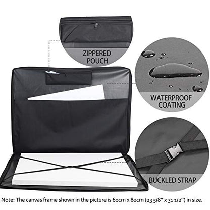 JJRING 37x28 Inch Wire Framed Art Portfolio Case Bag, Black
