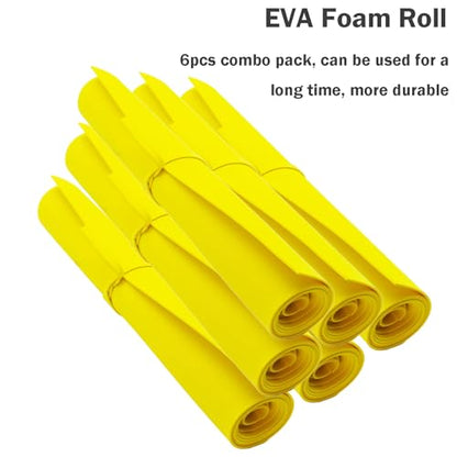 EVA Foam Roll | High Density 85kg/m3 | 2mm Thick | 48"x14" | Ideal for Cosplay, Crafts, DIY Projects (Yellow 6pcs) - color: Yellow 6pcs