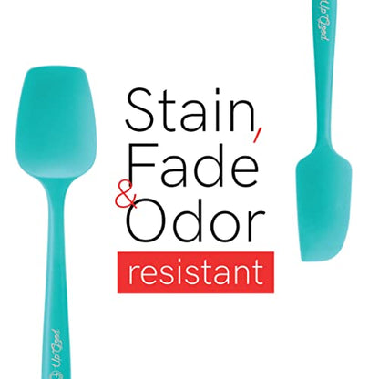 UpGood Silicone Spatula Set 600°F - High Heat Resistant Nonstick, Small and Large Kitchen Spatulas - Flexible BPA Free Professional Grade Cookware - Utensils for Cooking, Baking, Mixing(4 Pcs, Teal) - color: Teal, size: 4 Piece Set