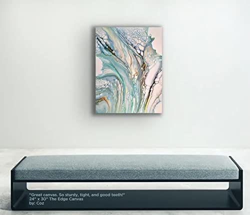 Creative Mark The Edge Deluxe Cotton 1-1/2" Deep Stretched Canvas for Painting, 8x32 Pack of 3, 14oz. Primed Weight, Universal Archival Priming, Medium Tooth, Hand-Stretched Canvas for Painters - size: 8x32"