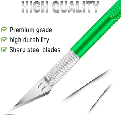 Exacto Knife, 10 Pack Exacto Knife Set, Craft Knives with Sharp Blades, Precision Knife for Paper, Vinyl, Cardstock, Stencil, Scrapbooking, Model Making, Creative DIY Art Projects (Green) - color: Grenn, size: 10 Pack