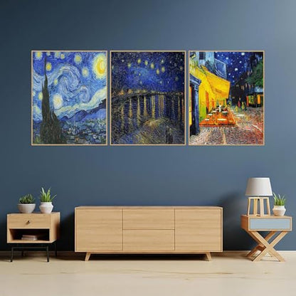 3 Pack Van Gogh Diamond Art Kits for Adults Diamond Painting Kit Beginner - color: DP03142, size: Round Drill