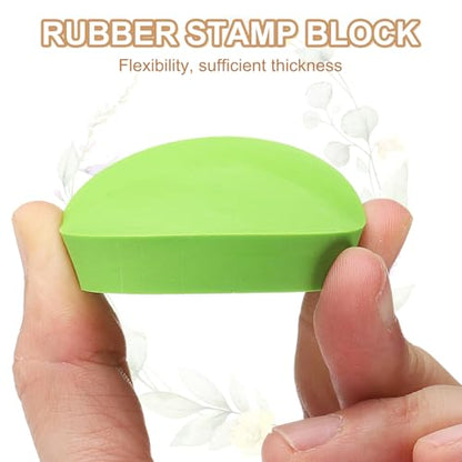 PATIKIL 4Pcs 2" Rubber Carving Blocks, Soft Linoleum Art Carving Block Round Crafts Stamp Making for Printmaking Stamps Carving Supplies, Green - color: Green