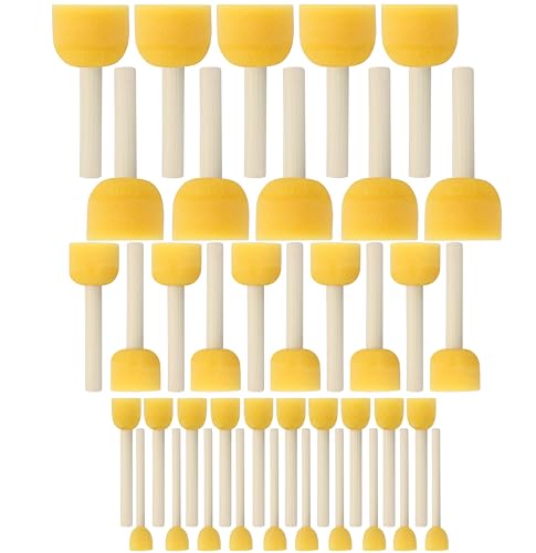 Bates- Round Sponges Brush Set, 0.5”, 0.75”, 1" & 1.5”, 40 Pack, Round Sponge Paint Brushes for Painting, Paint Sponges for Acrylic, Painting Tools for Kids, Arts, and Crafts