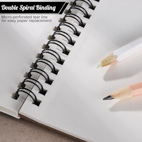 4 Pack Sketch Books 8.5 × 11 in, Top Spiral, 30 Sheets Each, Drawing Pad - color: Black, size: 8.5 × 11Inch（4 Pack）