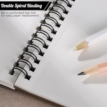 4 Pack Sketch Books 8.5 × 11 in, Top Spiral, 30 Sheets Each, Drawing Pad - color: Black, size: 8.5 × 11Inch（4 Pack）
