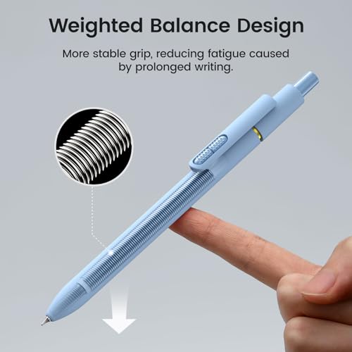 8 Pack Blue Gel Pens with Fidget, 0.7mm Blue Ink Quick-Drying - color: Morandi-Blue Ink-0.7mm-8Pcs