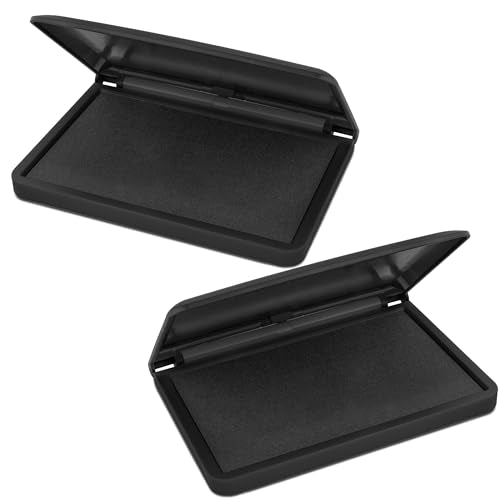 MaxMark Large Black Stamp Pad - 2-3/4" by 4-1/4" - Premium Quality Felt Pad - Pack of 2 - color: Black, size: Pack of 2 - 2-3/4" by 4-1/4"