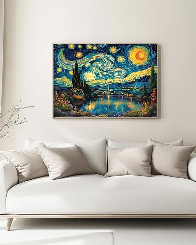 Starry Night Diamond Art Kits for Adults, Van Gogh Diamond Art 12X16 Inch - color: Landscape 02