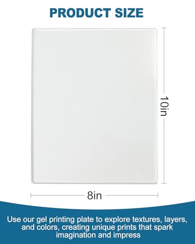 UCEC 6Pk Gel Printing Plates 8x10in, Reusable for Monoprinting &Card Crafts - color: Clear-Gel Plate 8×10 (6pcs)