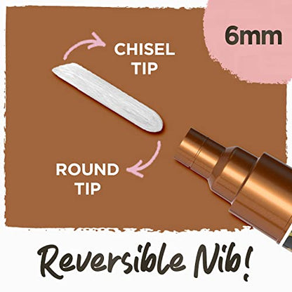 10 Metallic Chalkboard Markers for Blackboard - Window Chalk pens - 6mm Tip - size: Bold Tip - 6mm
