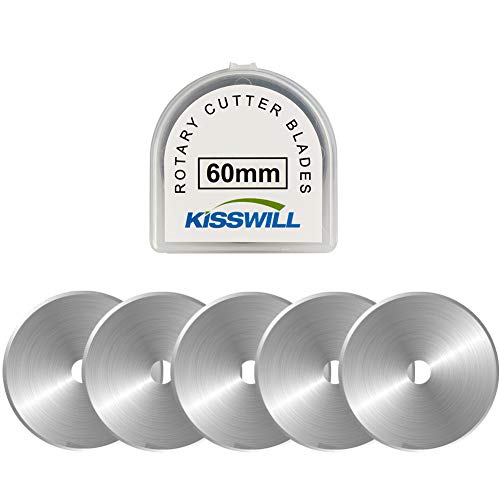 Rotary Cutter Blades 60mm - 5 Pack Refill Rotary Blades 60 mm Fits for Fiskars 60mm Rotary Cutter, Sharp and Durable - color: 60MM Blades