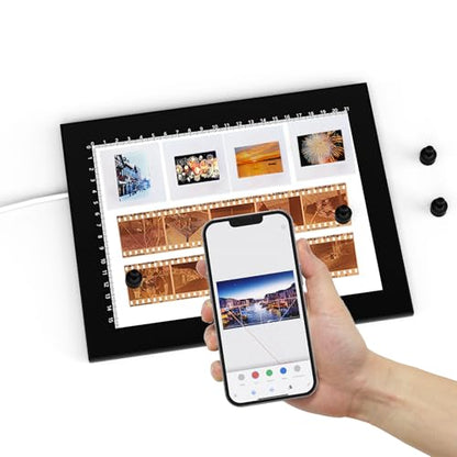 Magnetic Slide Viewer 8”x6” Light 5600K Ultra-Thin 10 Levels Adjustable Brightness Backlight for Slides and 35mm Film Negative Scanning - color: 8"x6" Magnetic Version