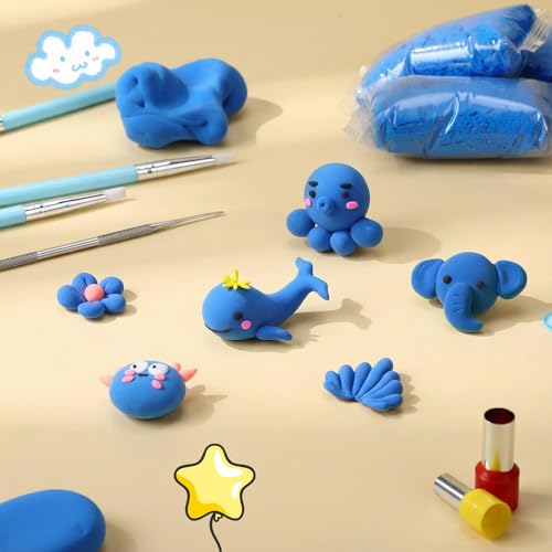 WinnerWhy 144 Pcs Total 76oz Air Dry Clay Soft Non-Toxic Molding Clay for DIY Arts Craft Sculpting Molding Projects Rewards Supplies (Blue) - color: Blue