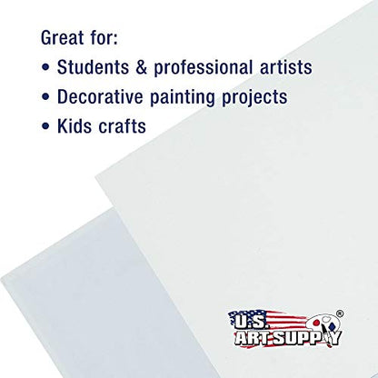 U.S. Art Supply 9 X 12 Inch Art Canvas Board Panels 12 Pack - 8 Ounce Heavyweight Cotton Acid Free Canvases for Painting Acrylics and Watercolor (1 Case of 12 Single Canvas Painting Panels) - size: 9" x 12"