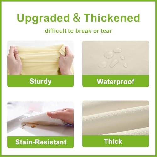 Oigco Ivory Tablecloth - 3 Pack 54" × 108" Rectangle Disposable Cream Tablecloth, Beige Waterproof Plastic Table Cover for Party, Holiday & Gathering Use - color: Ivory