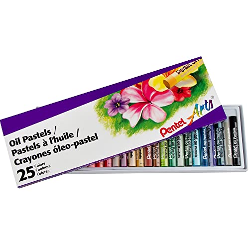 Pentel Arts, Oil Pastels, Set of 25 Colors, 12 Packs (1 Dozen), Bulk Pack, Assorted Colors