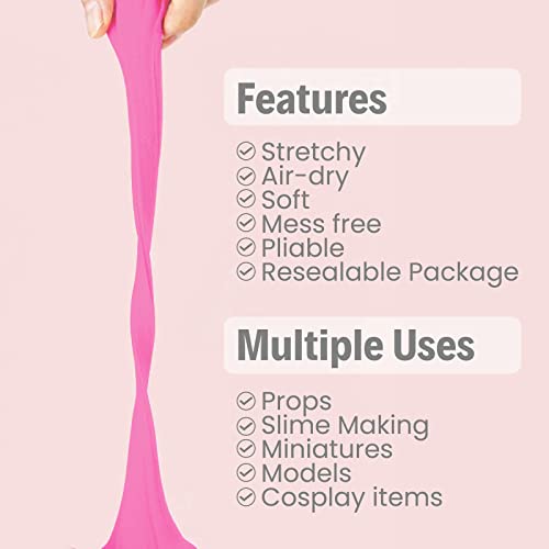 BOHS Pink Modeling Foam Clay - 1.1 Lbs, Squishy,Soft, Air Dry -for Flower Mirror,Cosplay,Fake Bake, Slime Supplies-500g (Pack of 3) - color: Pink, size: 500 g (Pack of 3)