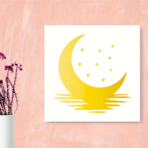 Moon and Stars Stencil Templates, 9-Piece Set, 6.3 x 6.3 Inch, for DIY Art, Painting, Scrapbooking - color: 9 Moon