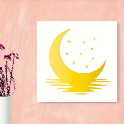 Moon and Stars Stencil Templates, 9-Piece Set, 6.3 x 6.3 Inch, for DIY Art, Painting, Scrapbooking - color: 9 Moon