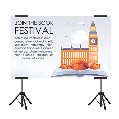Poster Stand, Metal Adjustable Easel Stand for Painting Canvases Height from 48 to 86 Inch, Including Carry Bag for Table-Top/Floor Drawing, Meeting, Wedding, and Displaying