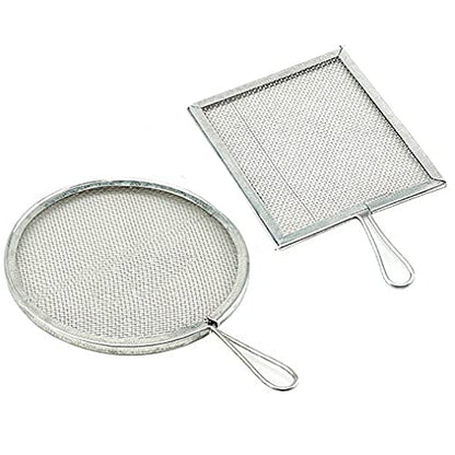 2Pcs Stainless Steel Ceramic Glaze Filter Mesh Glaze Mud Glaze Mud Strainer Sieves Pottery Tool for Clay Pottery Art Supplies, Round and Rectangle