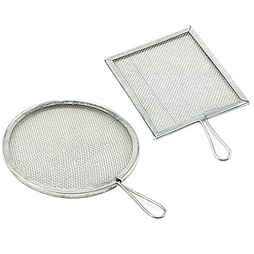 2Pcs Stainless Steel Ceramic Glaze Filter Mesh Glaze Mud Glaze Mud Strainer Sieves Pottery Tool for Clay Pottery Art Supplies, Round and Rectangle