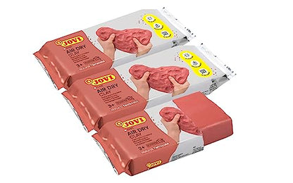 Jovi - Air Dry Clay, 3 x 1.1 lb, Terracotta Color, Total of 3.3 lb - color: Terracotta, size: 3.3 lb
