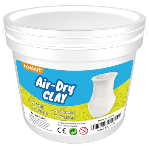 REALART Air Dry Clay for Adults (5lb Bucket White) Air Dry Clay Tools