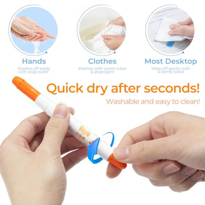 M&G 12-Color Tempera Paint Sticks for Kids, Food-Grade, Washable, Fast Dry | Food-Grade Kids’ Paint Sticks That Dry Fully in 90 Seconds and Wash Clean with Soap and Water - color: 12 colors