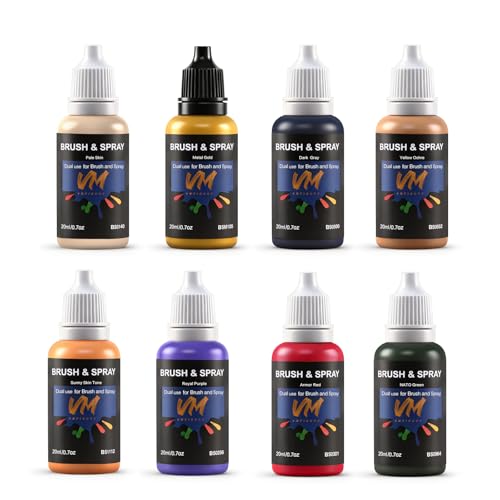 VM Model Paint,20ml Basic Color Acrylic Paint for Miniatures, Models,Crafts - color: Basic Color Set 8 Bottles