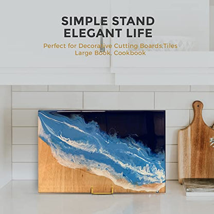 TR-LIFE 10 Inch Large Plate Stands/Holder for Display - Metal Picture Frame Holder Stand + Small Easels for Decorative Plate, Platter, Book, Plaques, Photo, Tabletop Art (Gold 2 Pack) - size: 10 Inch