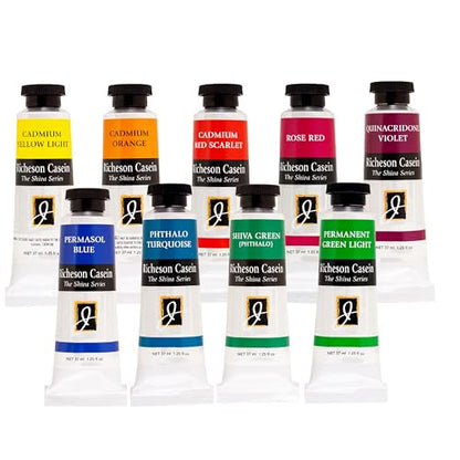 Jack Richeson & Co, Shiva Series Casein Paint Set – Portrait Set / 9 Colors, High Chroma