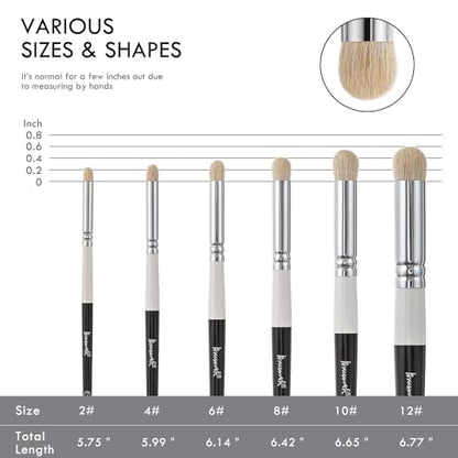 Brusarth Dry Brush Miniature Painting Set, Hobby Detail Paint Brush - size: 6 Pieces