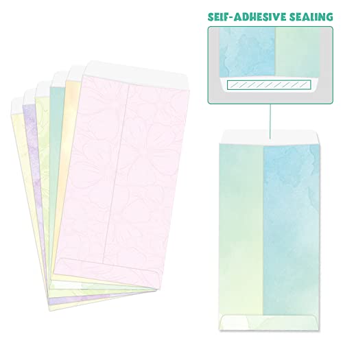 Paper Master Envelope Set 12 Packs Of Flora Letter Envelopes, Decorated Printer Stationery Paper Sets, With a Variety Of Designs And Automatic Aealing，9.7X4.7Inches - style: Envelopes Set