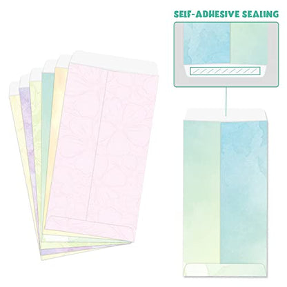 Paper Master Envelope Set 12 Packs Of Flora Letter Envelopes, Decorated Printer Stationery Paper Sets, With a Variety Of Designs And Automatic Aealing，9.7X4.7Inches - style: Envelopes Set