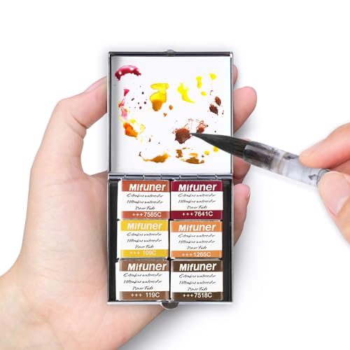 Mini Portable Handmade Artist Watercolor Paint,6 Colors Solid Watercolor - color: Solid Watercolor--earth Tone