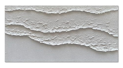 NANKAI Art White Waves Abstract Oil on Canvas Home Wall Deco Art 24x48 inch Minimalist Art Oil Painting - color: Nkhb135