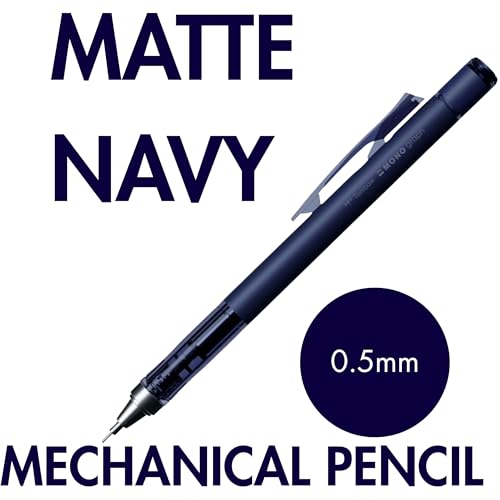 Tombow Mechanical Pencil 0.5mm, Navy & Gray with Eraser Refills Set