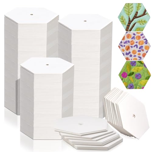 1000 PCS Hexagon Piecing Paper Templates, 1" White Paper templates, Quilting Templates Accessories for DIY Patchwork Crafts and Sewing Supplies - size: 1 Inch- 1000 pcs Hexagon