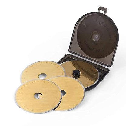 Titanium Coated 45mm Rotary Cutter Blades 15 Pack Fits Olfa, Fiskars, Replacement Rotary Blade for Arts Crafts Quilting Scrapbooking Sewing, Sharp and Durable - size: 45mm 15pcs (Titanium Plating)